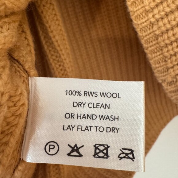 Meadows Camel Wool Fisherman Knit Sweater | 100% RWS Wool | US Size 6 | UK -10 - Picture 5 of 5